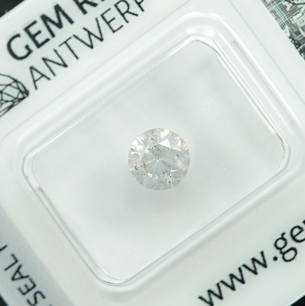 Senza prezzo di riserva - 1 pcs Diamante  (Naturale)  - 0.90 ct - Rotondo - H - I3 - Gem Report Antwerp (GRA) #1.0