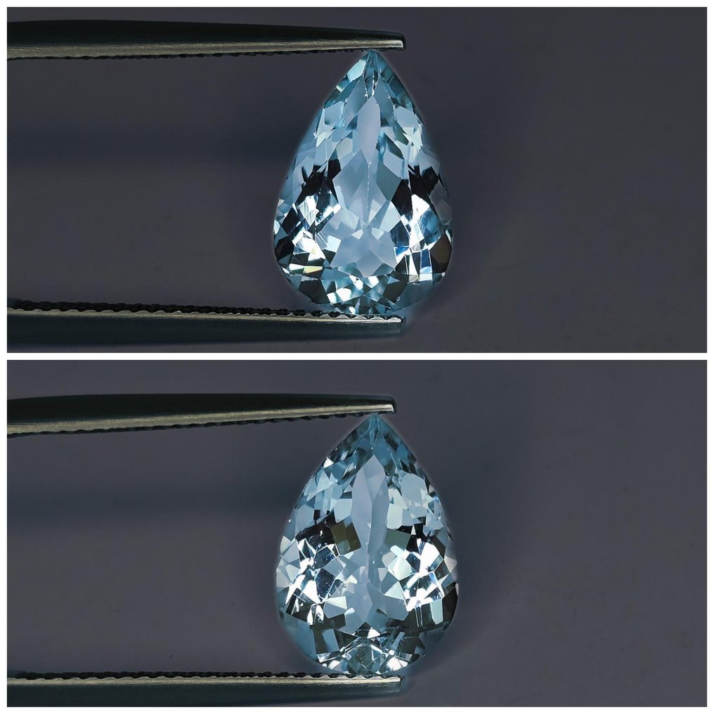 Fără preț de rezervă - 2 pcs  Albastru Aquamarine  - 6.97 ct - IGI (Institutul gemologic internațional) #1.0