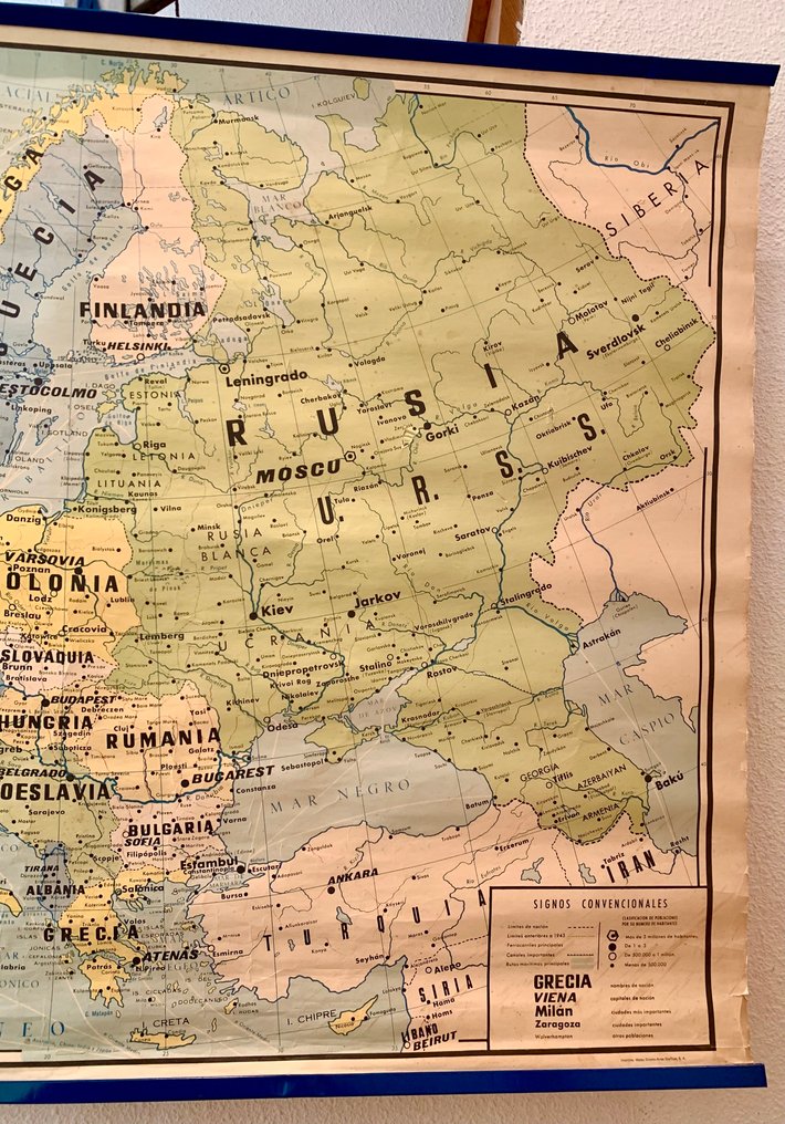 Πολιτικός χρονικός σχολικός χάρτης της Ευρώπης. - Σχολικός χάρτης - Χαρτί #2.1