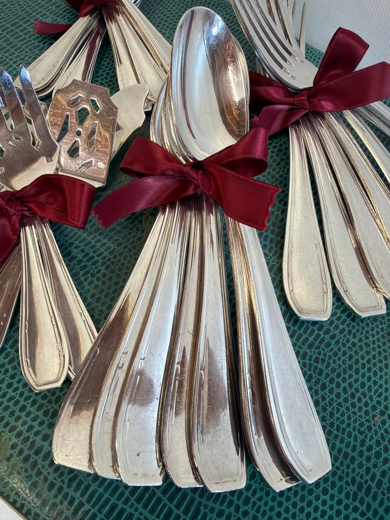 Le Couvert Français - Servizio di posate per 12 (78) - Modèle Parisien - Placcato argento, Argento placcato #1.0