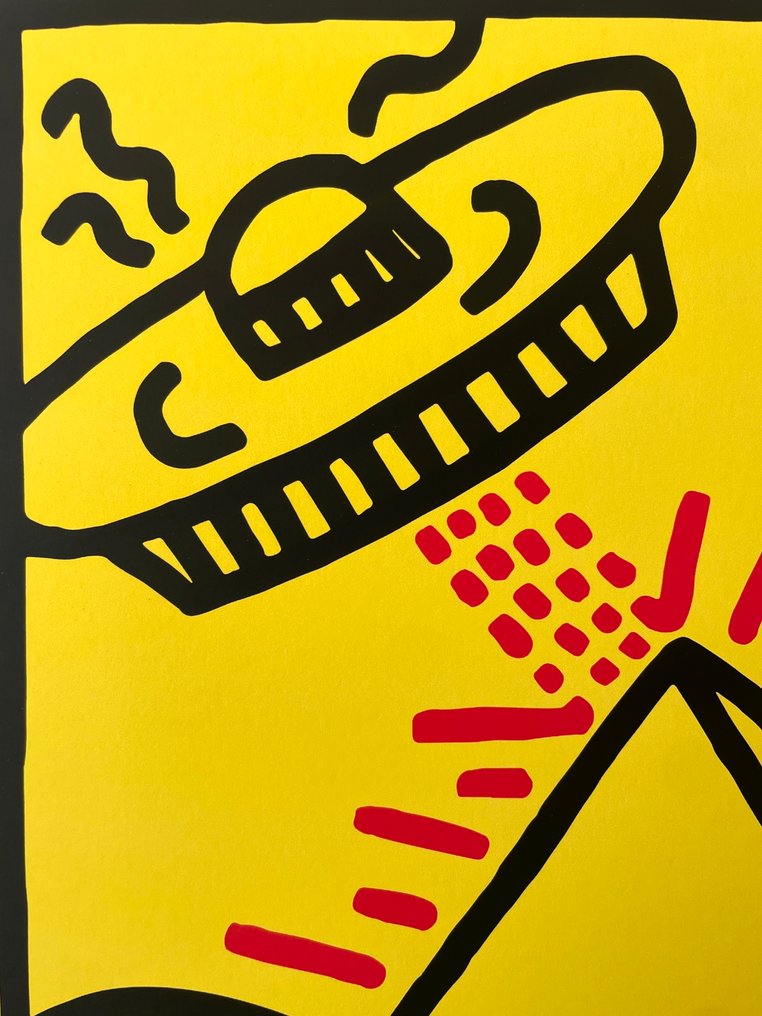 Keith Haring - Untitled (Pyramid with UFOs) - Artestar licensed print #2.1