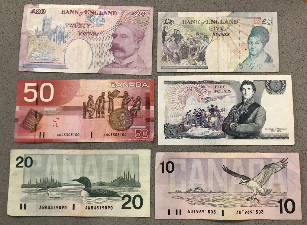 World. - 6 Banknotes - Various Dates (No reserve price) #1.0