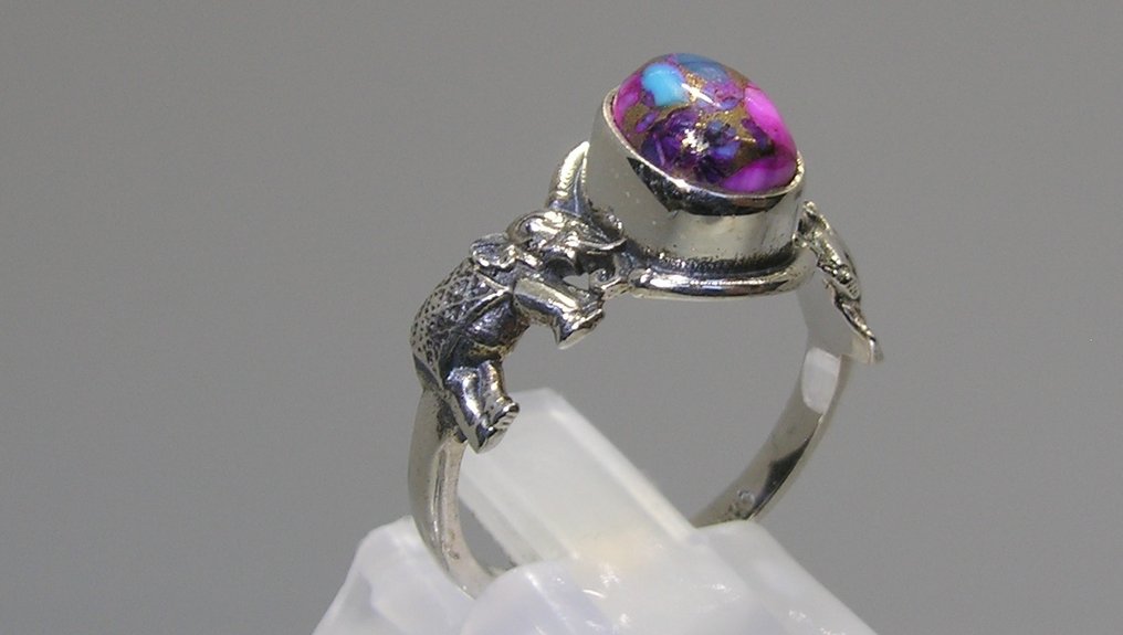 Turkis Ring - Højde: 24 mm - Bredde: 19 mm- 3.05 g - (1) #3.2