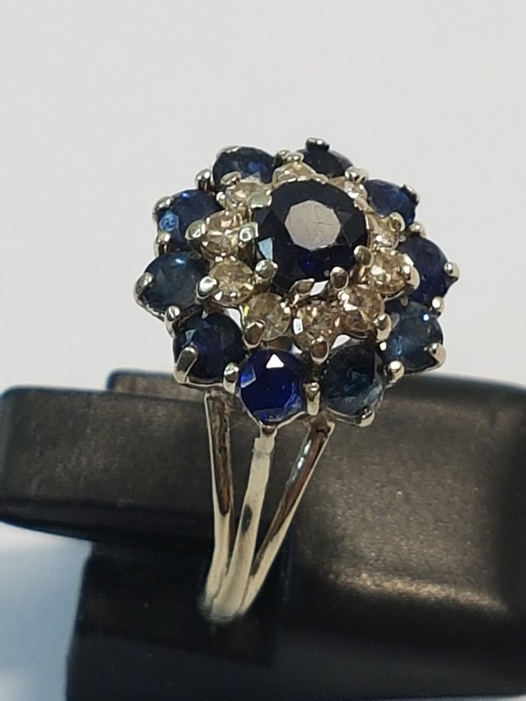 Δαχτυλίδι - 18 καράτια Λευκός χρυσός - 0.50ct. tw. Αστροζάφειρο - Διαμάντι #1.0