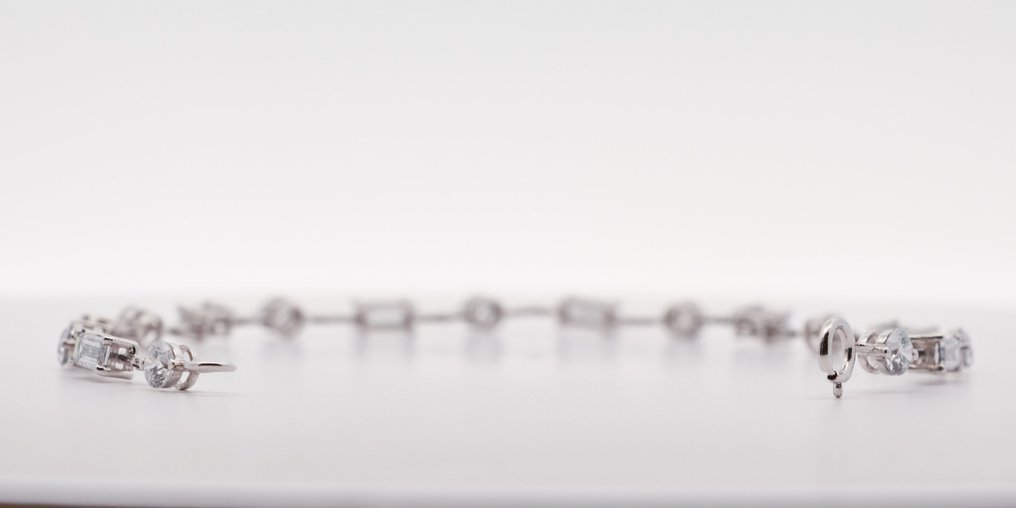 Zonder minimumprijs - Armband - 14 karaat Witgoud -  3.44ct. tw. Diamant (Lab-grown) #3.2