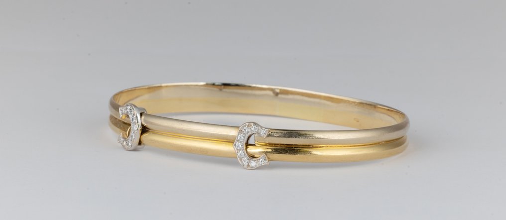 沒有保留價 - Cartier - 手鈪 - 18 克拉 黃金 鉆石 (天然)  #1.0