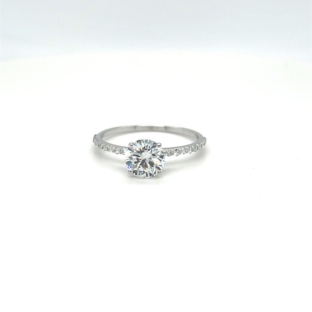 Ingen reservasjonspris - Ring - 14 karat Hvitt gull - 1.40ct. tw. Diamant (Lab-dyrket) - Diamant #1.0