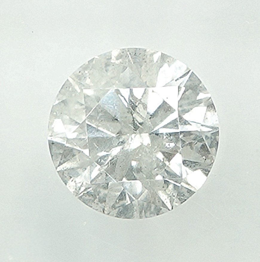 Ingen mindstepris - 1 pcs Diamant  (Natur)  - 0.52 ct - Rund - H - I2 - Gem Report Antwerp (GRA) #1.0
