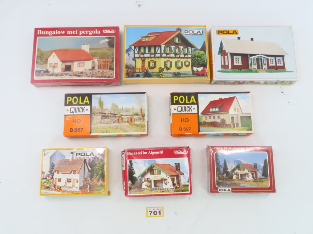 Pola H0 - 522/B527/528/B567/626 - Kituri de construit machete tren (8) - 8 seturi de construcție diferite pentru case și magazine. #2.1