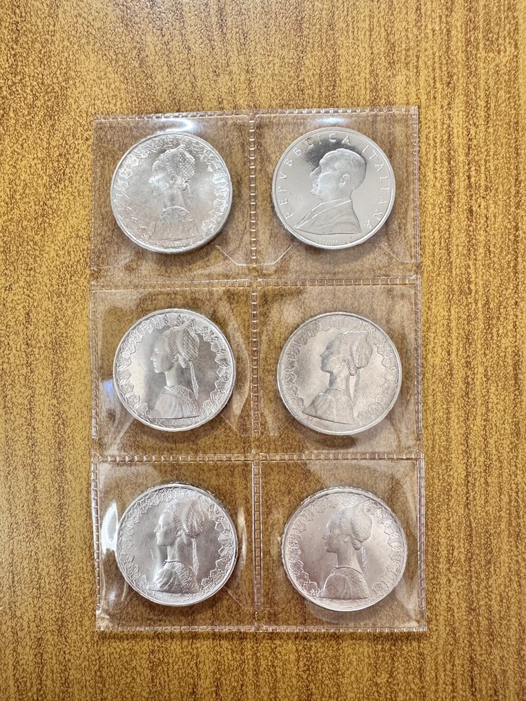 義大利共和國 500 Lire Anni vari Caravelle / Marconi (6 monete) (沒有保留價) #1.0