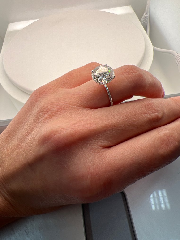 没有保留价 - 戒指 - 14K包金 白金 - 4.21ct. tw. 钻石 (实验室培育) - 钻石 #4.3