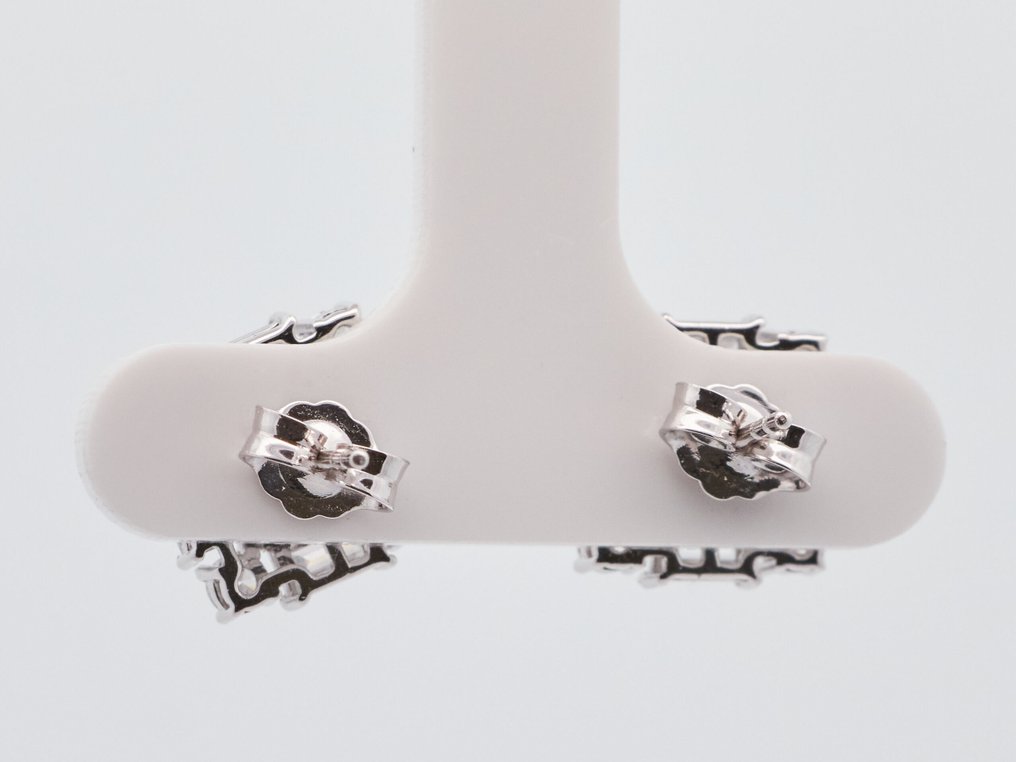 Zonder minimumprijs - Oorbellen - 14 karaat Witgoud -  2.62ct. tw. Diamant (Lab-grown) #3.2