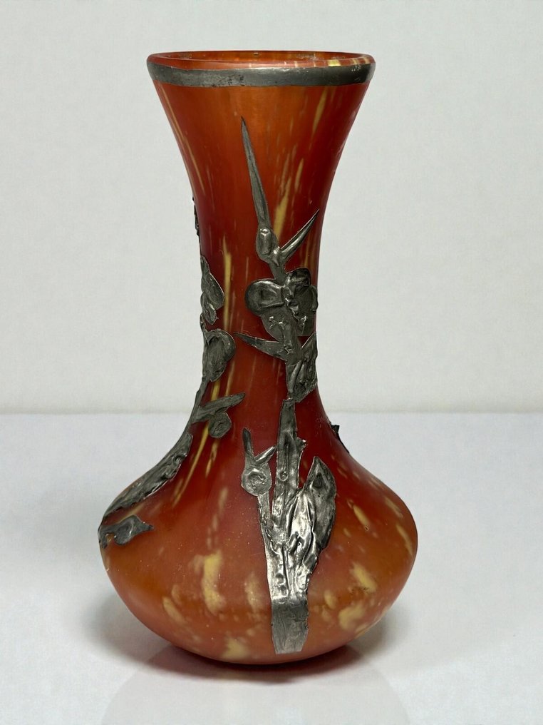 Jarra  - Cristal, Estanho - Vaso com metal colado #1.0