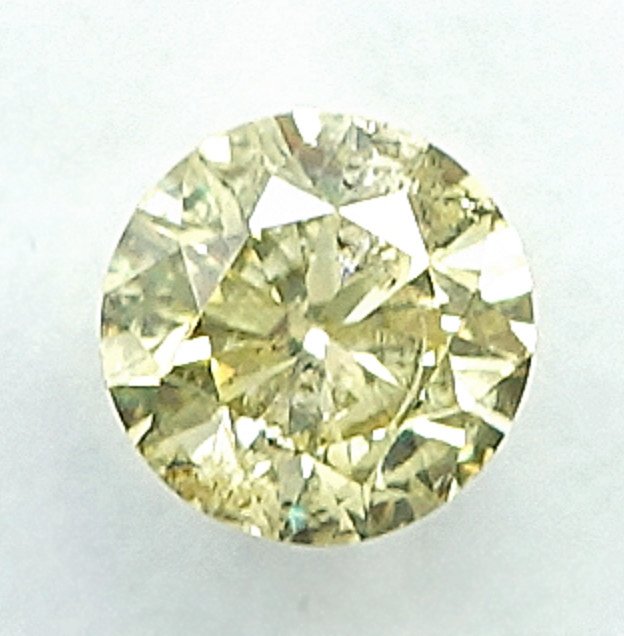 Sem preço de reserva - 1 pcs Diamante  (Colorido natural)  - 0.23 ct - Redondo - Fancy intense Amarelo - I2 - International Gemological Institute (IGI) #2.1