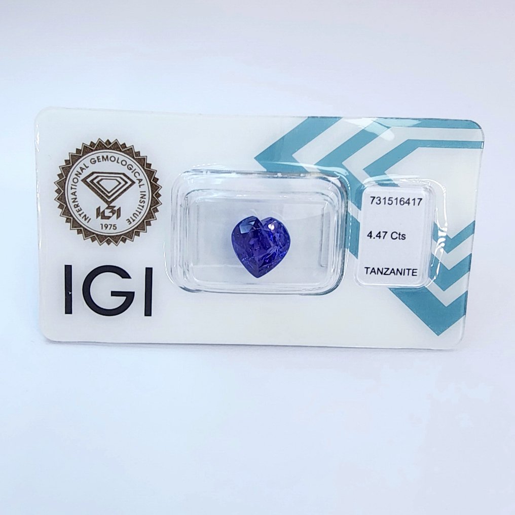 没有保留价 - 1 pcs  蓝色, 紫罗兰色 坦桑石  - 4.47 ct - 国际宝石研究院（IGI） #1.0