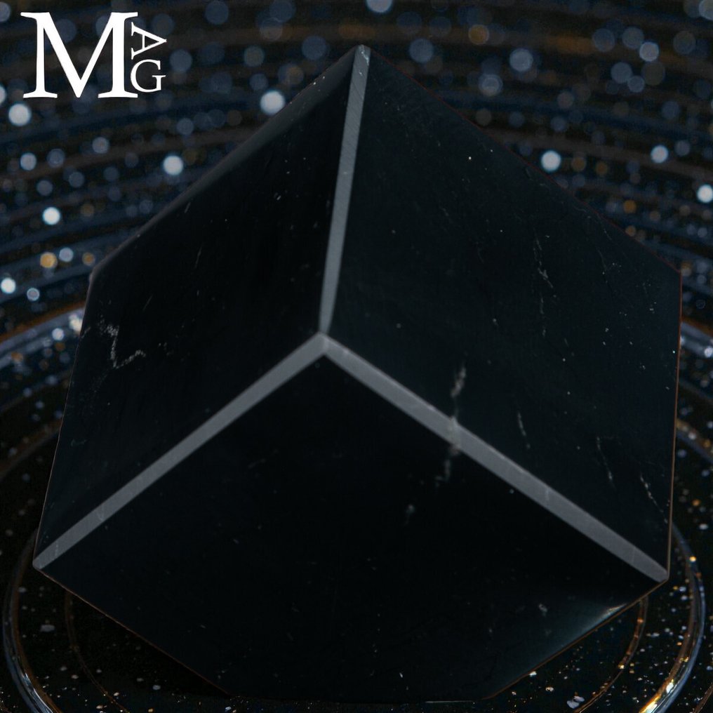 Stable Balance Shungite – The Stone of Primordial Carbon Primordial Shungite Cube - Height: 55 mm - Width: 55 mm- 378 g #4.3