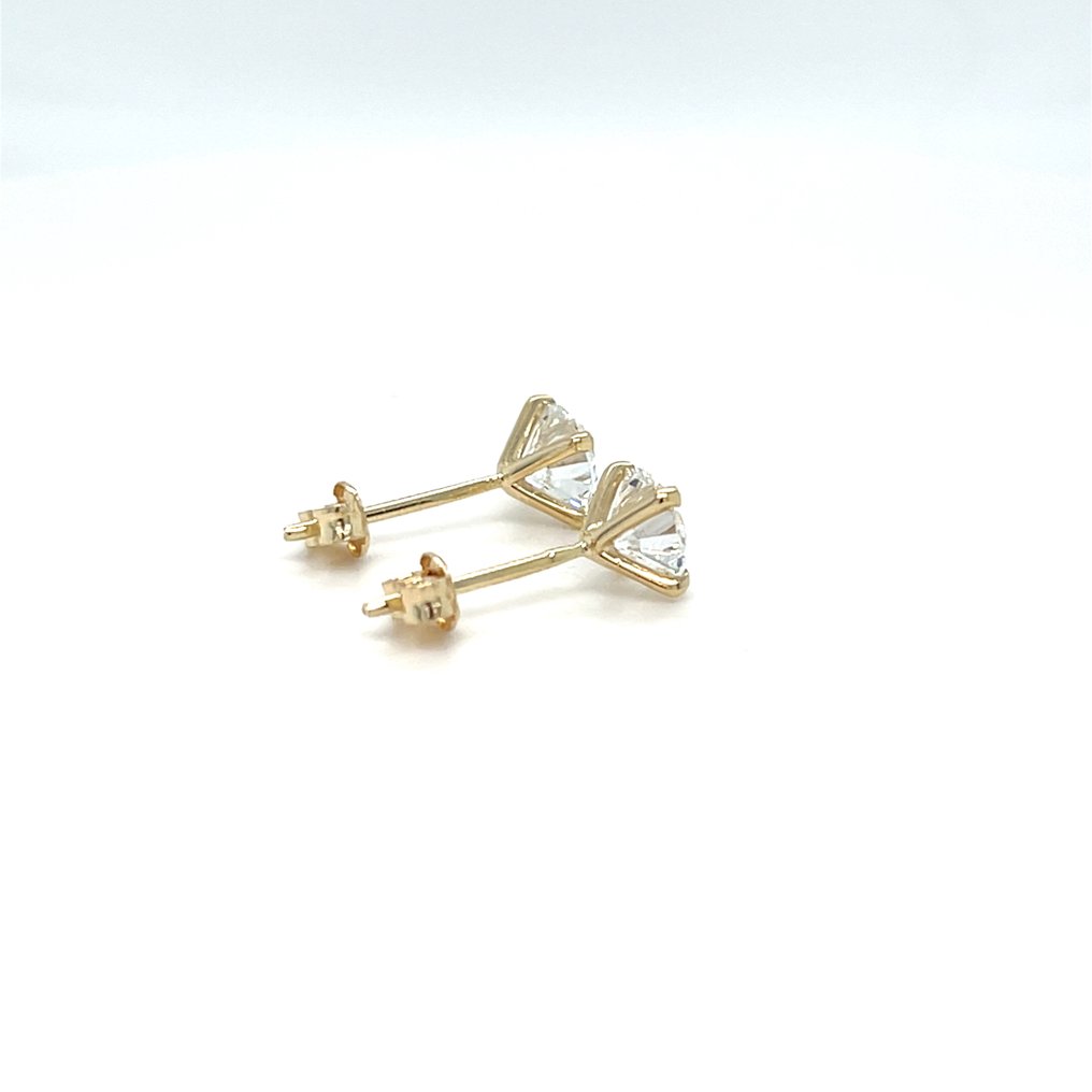 Ingen reservasjonspris - Øredobber - 14 karat Gull -  1.06ct. tw. Diamant (Lab-dyrket) #4.3