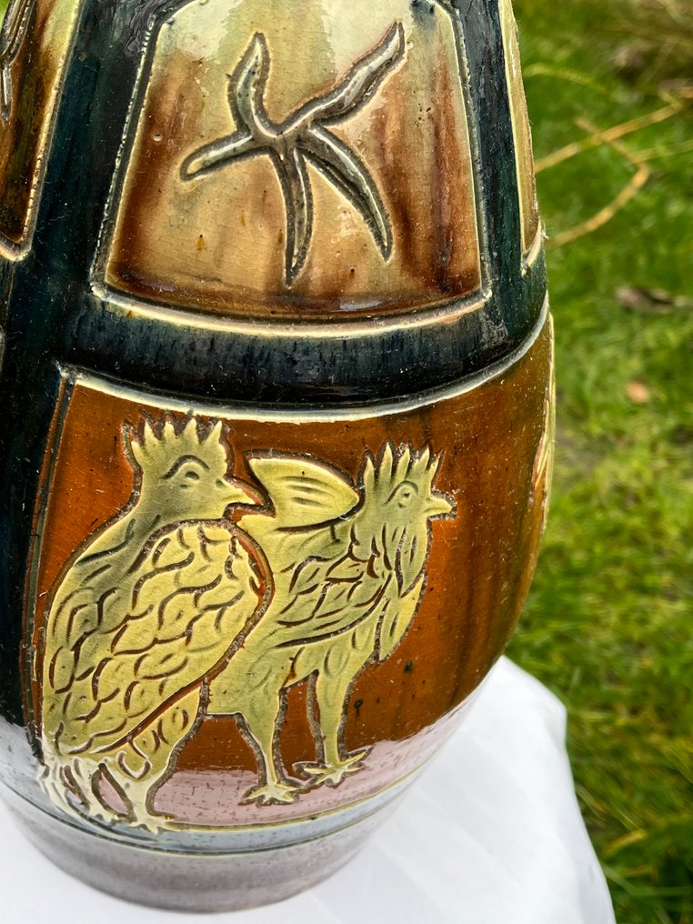 Torhout - Vase - Flemish earthenware - inspired by nature - Art Nouveau - H. 50 cm #3.2