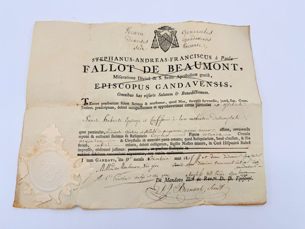 Relic document of Saint Hubertus - Paper - 1800-1850 #1.0