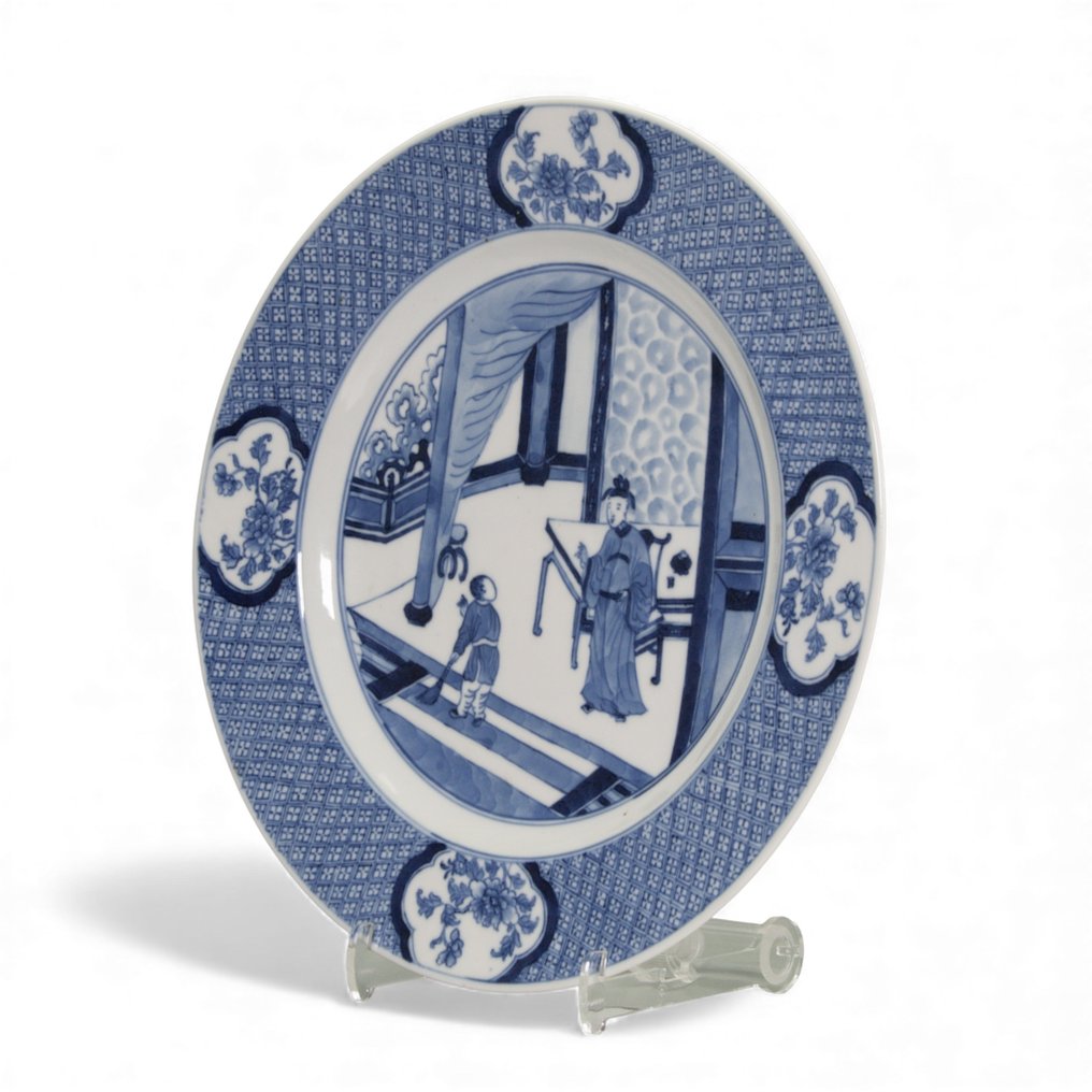 Groot bord - gemerkt Chenghua in dubbele ring - ø 28.2 cm. - Bord - Porselein #1.0