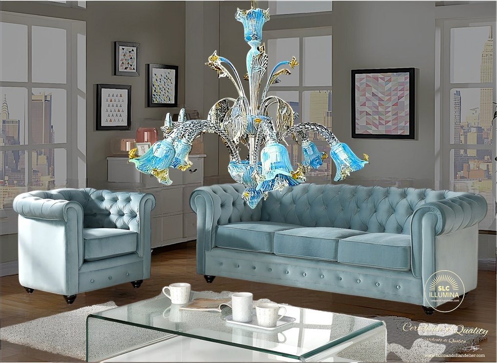 Πολυέλαιος - Mur Opalino χρυσό 6 L - Κρύσταλλο, Murano - Murano OPL Oro 6L #4.3