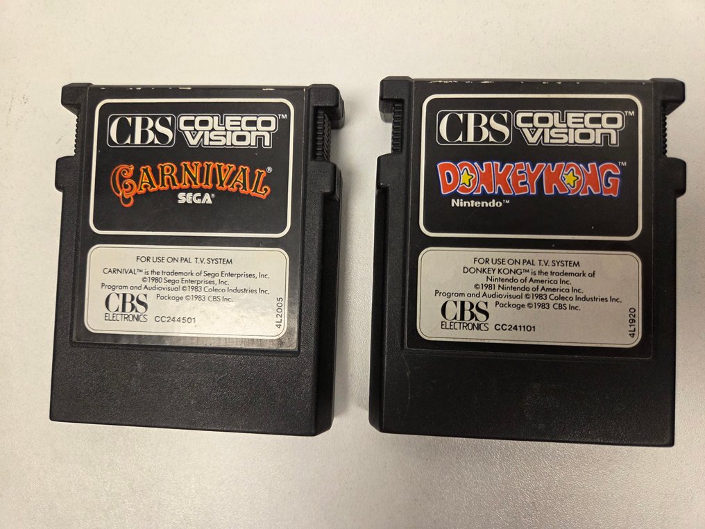 CBS - ColecoVision - Donkey Kong & Carnival (2 cartridges) - Videospil - Uden original æske #2.1
