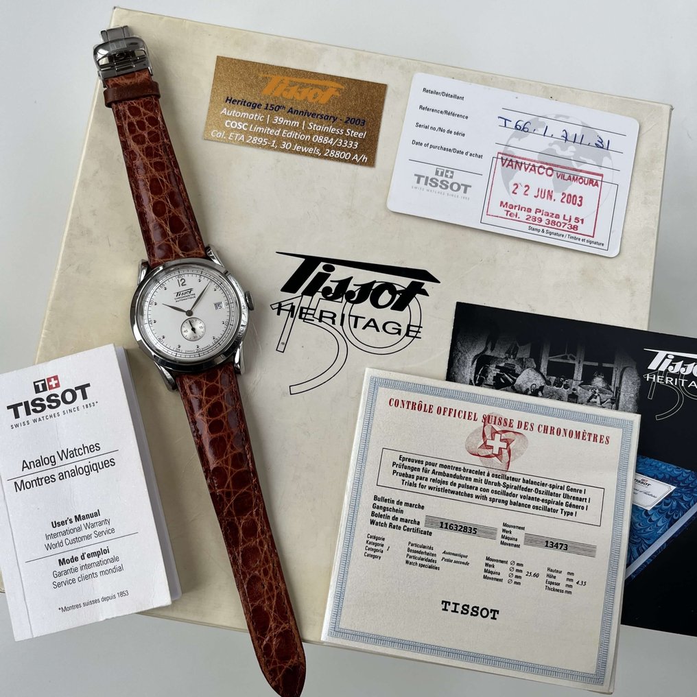 Tissot - Heritage 150th Aniversary - Limited Edition 0884/8888 - COSC ETA 2895 30 Jewels - Herre - 2003 #3.2