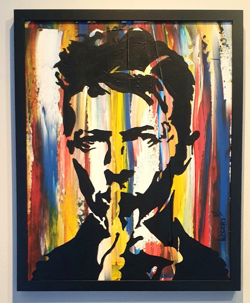 Liesens - David Bowie (handpainted on canvas) met lijst #1.0