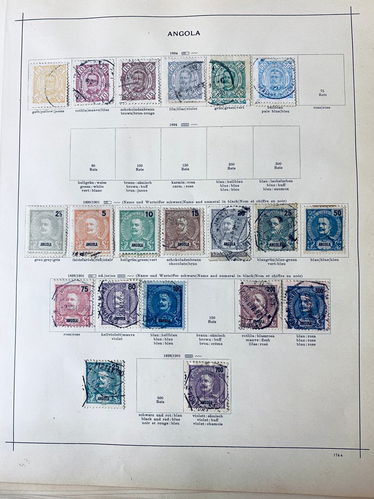 葡萄牙  - 安哥拉收藏在旧相册页上 #1.0