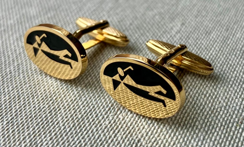 Alfred Dunhill - Silver - Cufflinks - Golf - No reserve #1.0