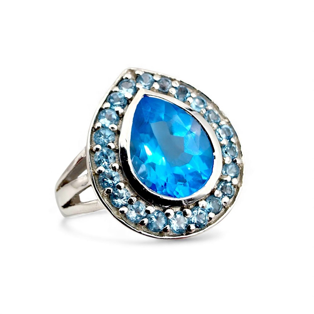 Senza prezzo di riserva - Anello Argento - Topaz (Certificato) #1.0