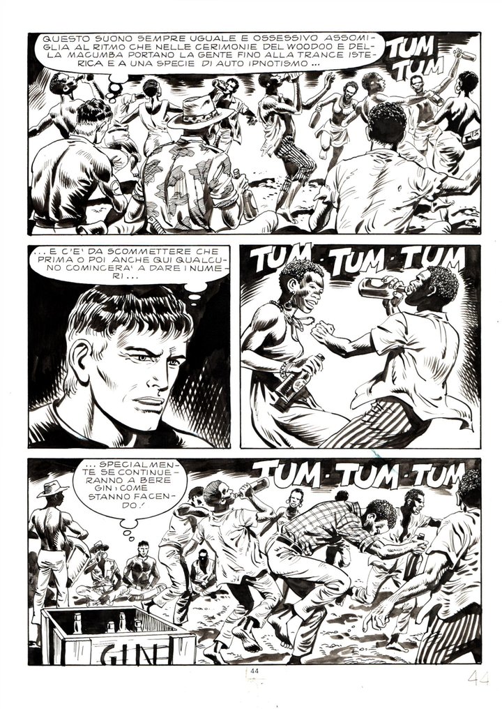 Bignotti, Franco - 3 Original page - Mister No #183 - "Lo stregone Kikuyu" - 1990 #1.0