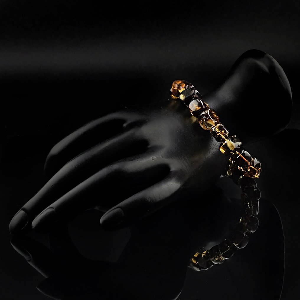 Deep Cognac BALTIC AMBER Armband – Polierte Fossilperlen aus natürlichem Licht. - Bernstein  (Ohne mindestpreis) #2.1