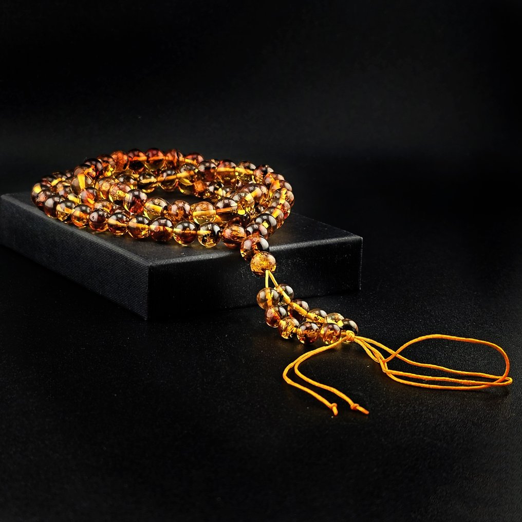 Πολυτελές κολιέ διαλογισμού από Βαλτική Βερμίλιο – Χάντρες με μέλι και κονιάκ, με φούντα. - Κεχριμπάρι  (χωρίς τιμή ασφαλείας) #2.1