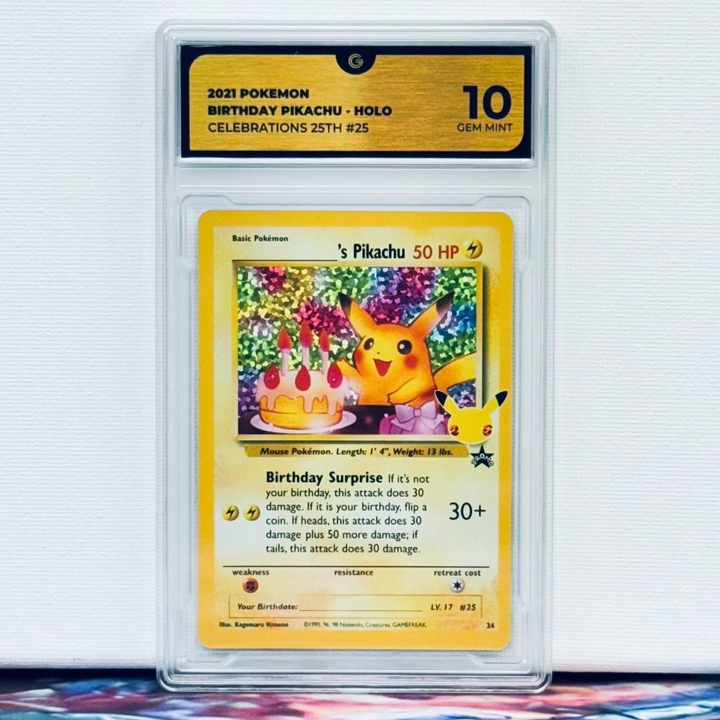 Pokémon Graded card - Brirthday Pikachu holo 25 - Pokémon - GG 10 #1.0
