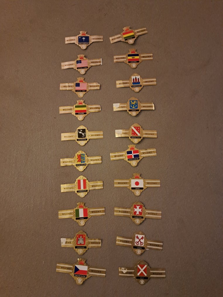 Willem II,  Derk de Vries, Ritmeester, Elisabeth Bas, Washington., - Sem preço de reserva - Fita de charuto - Papel -  (750) #1.0