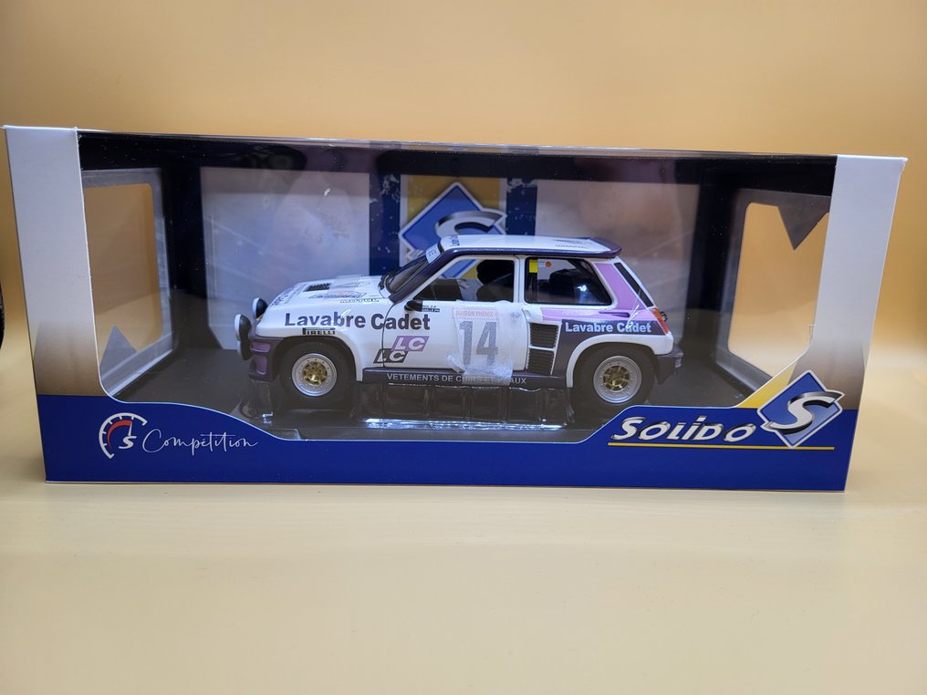 Solido 1:18 - Kilpa-auton pienoismalli - Solido 1/18 Renault 5 Turbo - Solido 1/18 mittakaavan diecast S1801313 - Renault 5 Turbo #14 Lyon Charbonnieres '83 #1.0