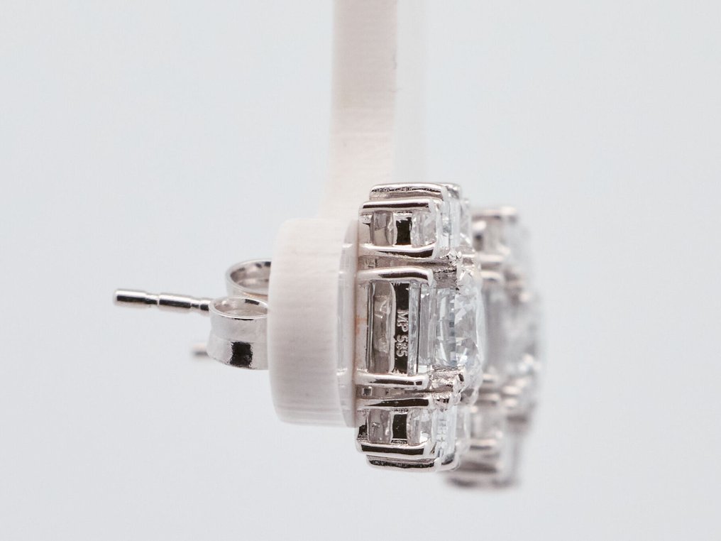 Zonder minimumprijs - Oorbellen - 14 karaat Witgoud -  2.62ct. tw. Diamant (Lab-grown) #2.1