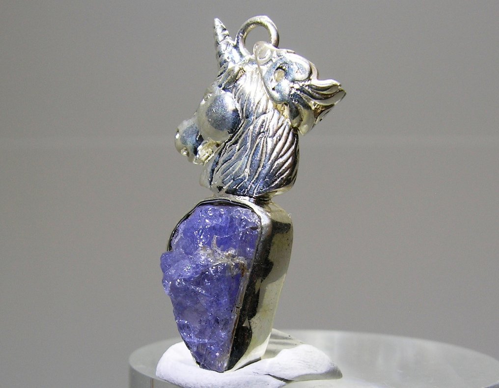 Tanzanite Pendente - Altezza: 42 mm - Larghezza: 13.7 mm- 5.52 g - (1) #3.2