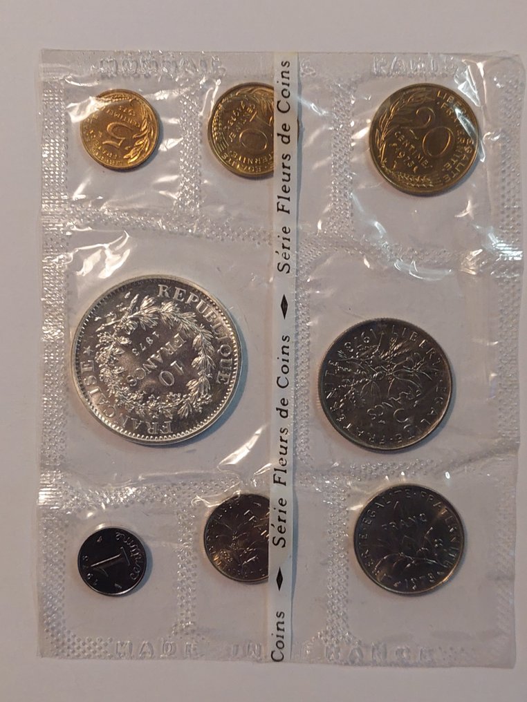 France. 1973 Fleurs de coins met 10 Francs zilver (No reserve price) #1.0