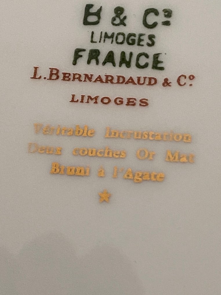 L. Bernardaud & C° - 盘子 (6) - incrustation double dorure polie à l'agate - 瓷 #3.2