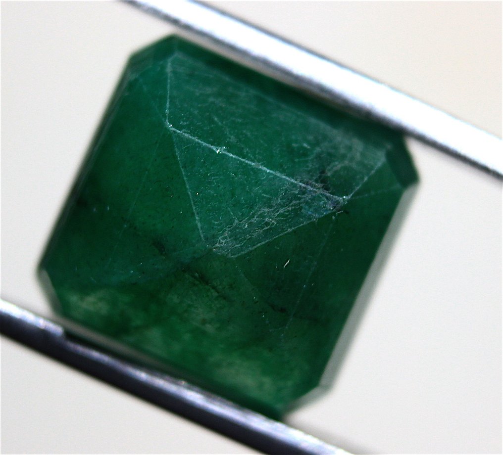 Cts. 9.50 天然翡翠,来自巴西 Sakota 矿 Faceted - 高度: 13 mm - 闊度: 12 mm- 1.9 g #2.1