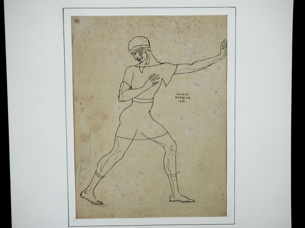 George BARBIER - dessin signé - original - encre - 1918 #2.1