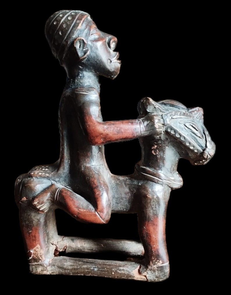 骑马的骑士非常古老的雕塑 - 贝宁  (没有保留价) #3.2