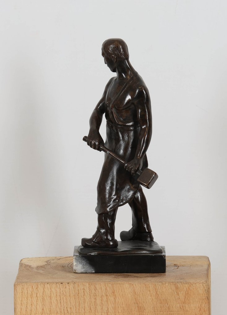Γλυπτό, Man met hamer - 26 cm - Μπρούντζος #3.2