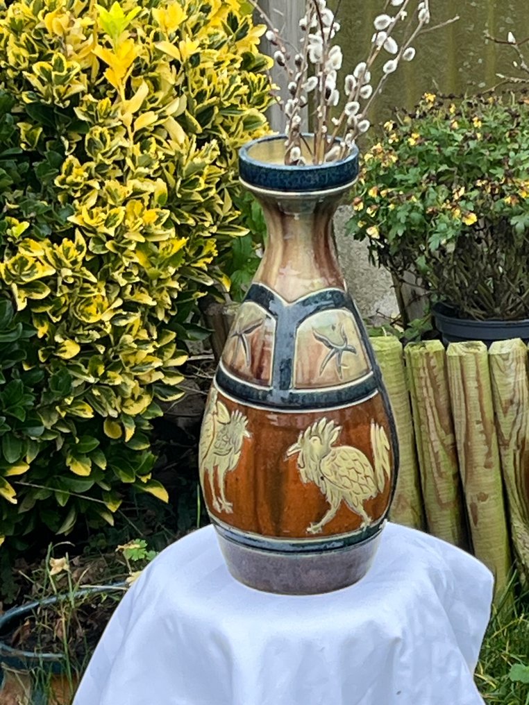 Torhout - Vase - Flemish earthenware - inspired by nature - Art Nouveau - H. 50 cm #1.0