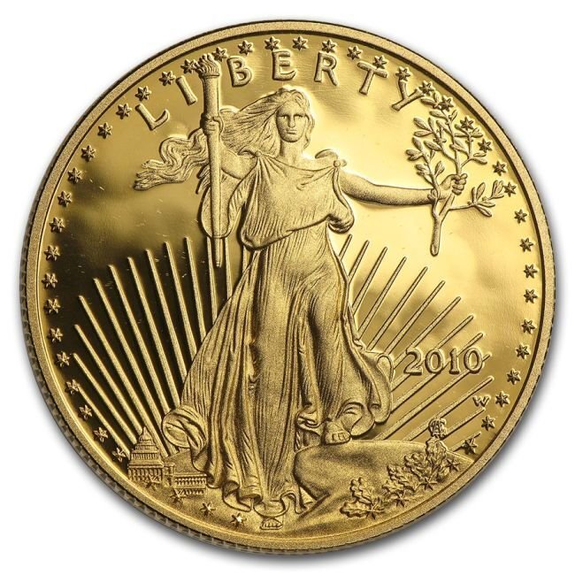 Statele Unite. 2010 1/2 oz $25 USD American Proof Gold Eagle (In Capsule) #2.1