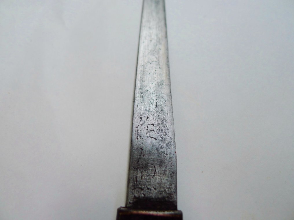 Segno bello, kogatana con motivo di uva e piante di frutta, Kozuka con scatola. - Ghisa - Giappone #4.3