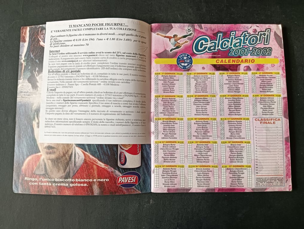 Panini Calciatori 2001/2002 completo senza aggiornamenti - 1 完整專輯 - 狀況優良(EX) #1.0