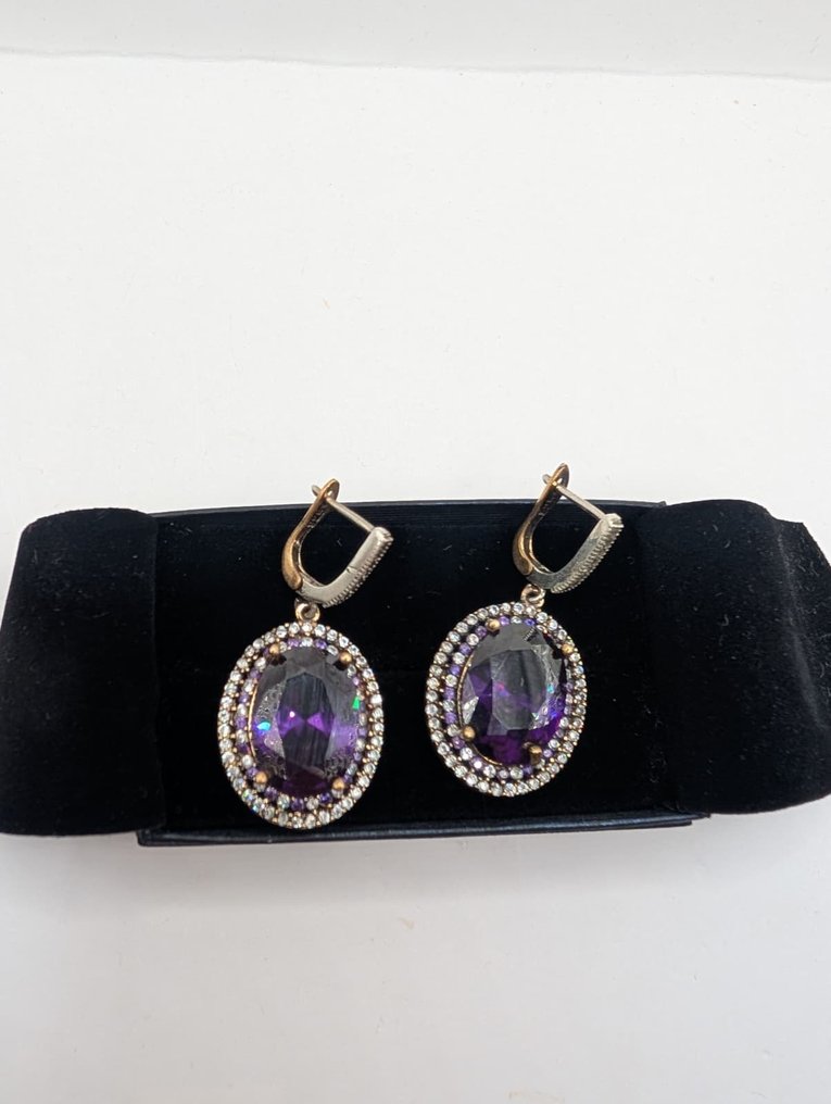 Fără preț de rezervă - Cercei Argint Ametist #1.0